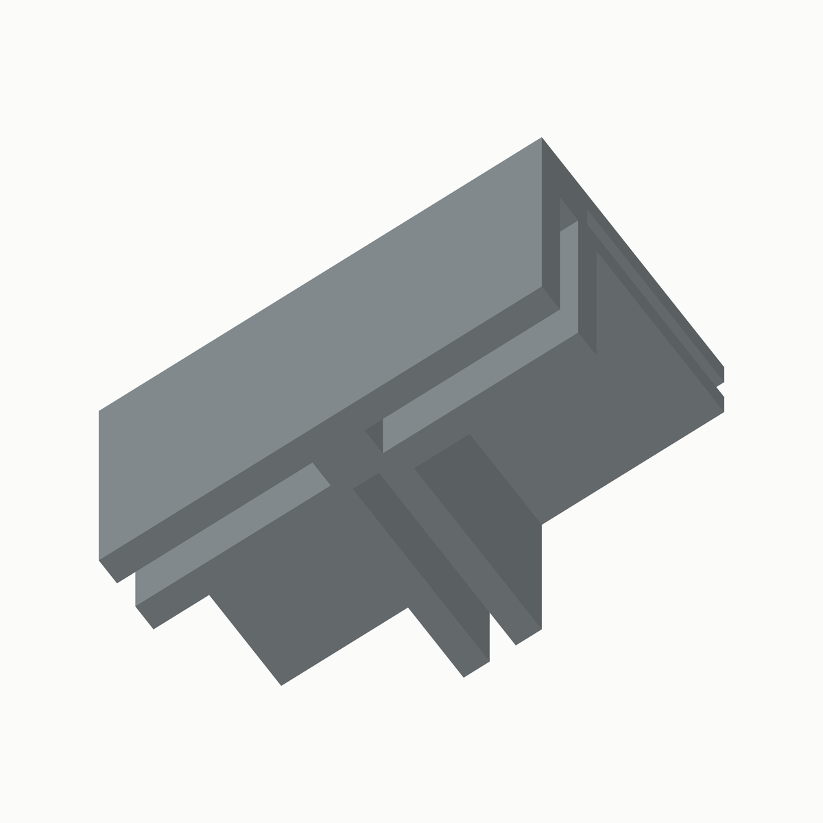 Driewegstuk XYZ-x in grijs