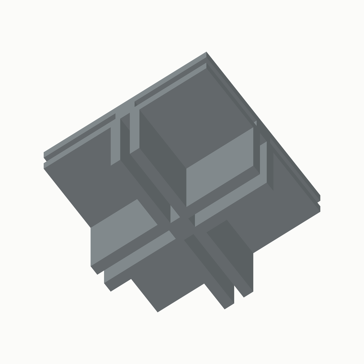 Driewegstuk XYZ-xy in grijs