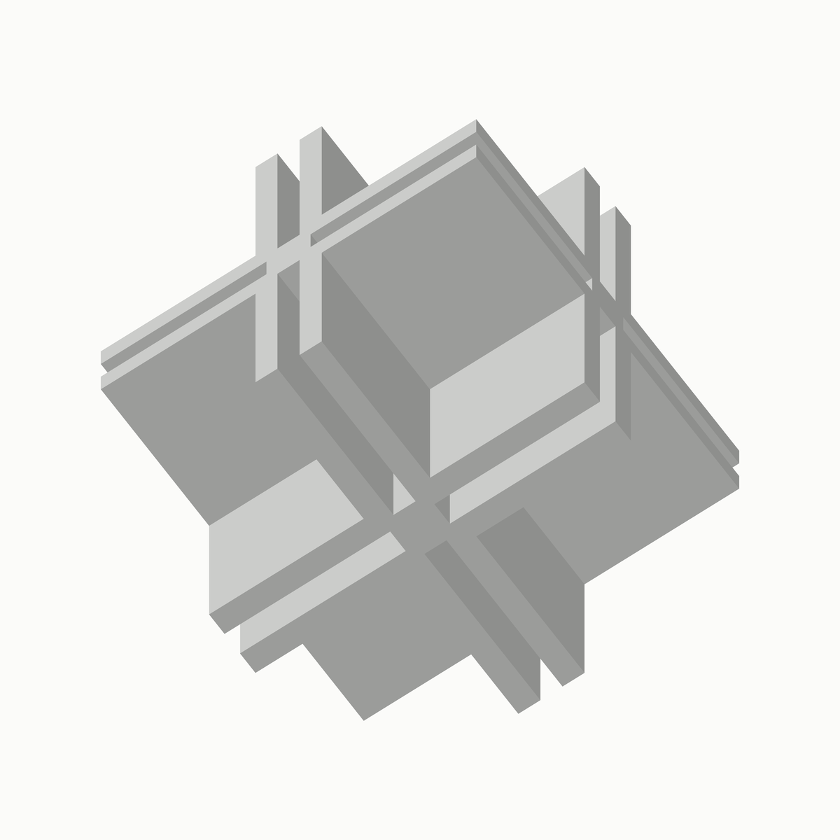 Driewegstuk XYZ-xyz in wit