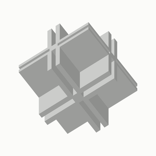 Driewegstuk XYZ-xyz in wit